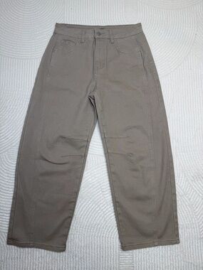 High-Rise Women's Straight Leg Chinos in Taupe